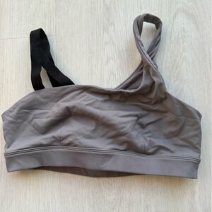 ALO Yoga Gray/Lavendar Sports Bra with Black Straps
